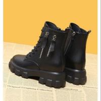 Botas de media pantorrilla para mujer con cordones y cremallera, botines deportivos de tacón grueso, estilo Chelsea, moda, otoño/invierno, nuevo estilo - details 3