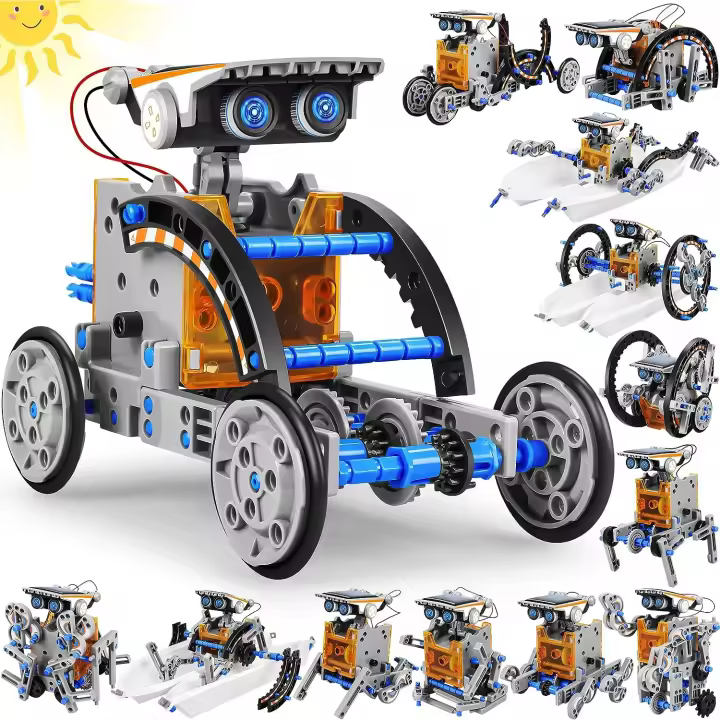 Kit de Robótica Solar DIY Juguete Educativo de Construcción con 13 Piezas de Feliz Robotics Incorpora Batería Dangerous Goods Normales - 1