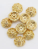 Tapas de cuentas de copos de nieve de latón de Color dorado de 18K, accesorios de alta calidad para manualidades, materiales para hacer joyas, sitio web oficial de Rosediy - details 22