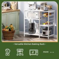 Estante de Panadero de Cocina Soporte para Horno de Microondas con Marco de Bambú - details 2