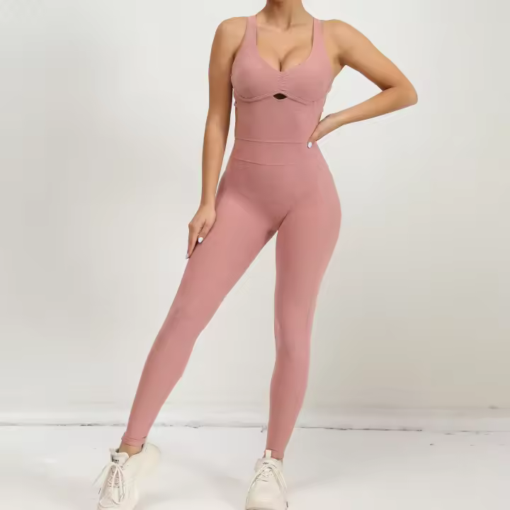 Mamelucos de yoga para mujer, mono de una pieza con control de barriga, sujetador deportivo acolchado, mameluco, ropa deportiva para fitness - 1