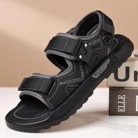 Nuevo Modelo 2025 Sandalias de Punta Abierta de Verano Hechas a Mano para Hombre, Zapatos Informales Cómodos de Cuero Genuino, Sandalias de Playa Transpirables, Trabajo Ligero al Aire Libre para Hombre - details 7