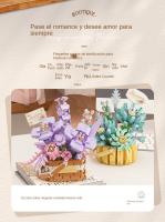 Bloques de construcción ensamblados, caja de regalo de flores eternas, día de San Valentín, Navidad, día de la madre, regalos de - details 6