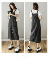 Vestido de mezclilla para mujer Vestido largo con tirantes sueltos y lisos - details 10