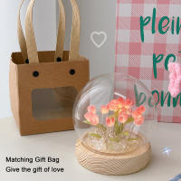 Flor de tulipán Artificial, adornos de luz nocturna hechos a mano, mesita de noche DIY, lámpara LED de noche, decoración de escritorio para dormitorio, regalos de cumpleaños, lámpara de mesa - details 20