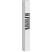 Mueble de Baño de Alto Estante Estanterías con 2 Puertas y Cajón Blanco Tamaño 20x20x180cm - details 3