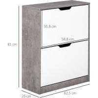 Mueble Zapatero Moderno de 2 Cajones Ajustables Estilo Armario para 8 Pares de Zapatos - details 2
