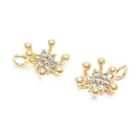 Colgantes de latón y circonita de Color dorado de 18K, varios dijes de flores, joyería artesanal de alta calidad, accesorios para collar y pendientes - details 29