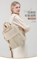 Mochila para ordenador portátil de 14 pulgadas, bolso portátil femenino de gran capacidad, moda de lujo, Color caqui, tela Oxford, bolsas de viaje de negocios para mujer, impermeables - details 0