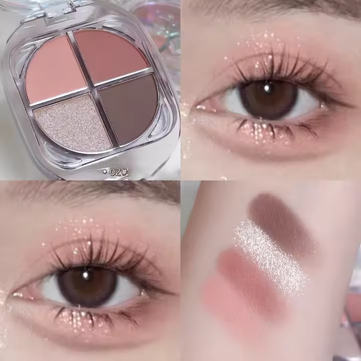 Sombra de Ojos de Acrílico Mate Perla Negro Tonos Lilas de Leche Belleza Natural en Polvo Inferior - 1