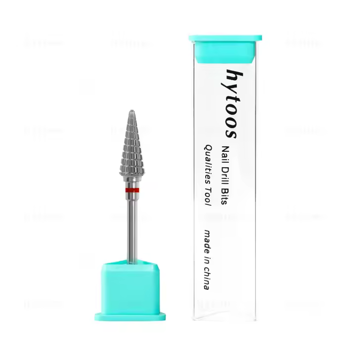 HYTOOS Brocas de uñas cónicas bidireccionales, broca de carburo cónico de 15mm para manicura, eliminación de Gel suave, herramienta de limpieza de cutículas y bordes de uñas - 1