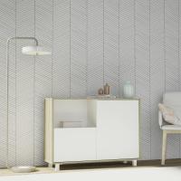 Taburete de Almacenamiento de Madera Roble Blanco Diseño de 2 Puertas y 1 Hueco - details 1