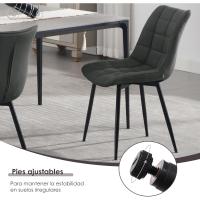 Tapizada Estructura Metálica Sillón con Respaldo Sillas de Cocina Antracita - details 4