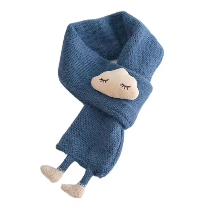 Bufanda de punto para bebé, chal de cuello grueso y cálido para niños, protector de cuello de nubes de dibujos animados, Otoño e Invierno - 1