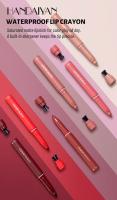 Lápiz Delineador de labios mate, taza antiadherente de larga duración, no se decolora, resistente al agua, Lápices de Colores de Cera no destiñe, Matte Crayon Lipstick, Waterproof Durable Terciopelo Lip Liner - HANDAIYAN - details 0