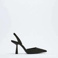 Sandalias de Tacón Dorado para Mujer 2024 Punta Afilada con Cristal Stiletto Africano para Fiesta - details 8