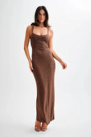Camisola francesa con diamantes de imitación para chica picante, vestido de noche ligero de lujo de gama alta con cadera envuelta, vestido largo sin espalda para fiesta - details 4