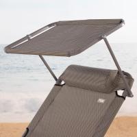 Plegable con Parasol Gris, Antivuelco, Reclinable 3 Posiciones, Material: Acero y textileno, Medidas: 193x53x30cm, Peso máx. soportado 110Kg, Tumbonas Plegables (62288) - details 5