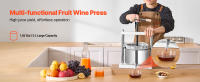SucceBuy Prensa manual de frutas de 1,45 gal/5 L, barriles dobles de acero inoxidable, extractor de jugo para sidra, manzana, uva, miel - details 0