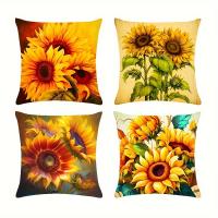 Fundas de Almohada de Girasol Hermoso Diseño de 4 Piezas Protector de Cojín de 17,7x17,7 pulgadas - details 0