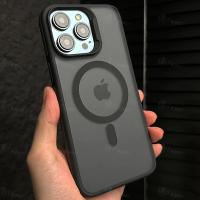 Nueva funda de teléfono magnética esmerilada mate Bicolor para iPhone 16 15 14 Plus 13 12 11 Pro Max cubierta dura translúcida a prueba de golpes - details 0