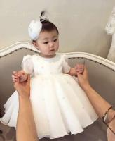 2024 Vestido de princesa dulce con cuello redondo blanco Primavera y otoño Bebé de Año Nuevo para niñas - details 3