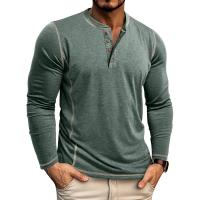 Sudadera de hombre Camiseta de manga larga de hombre Camisa Henley de hombre Top de cuatro botones - details 3