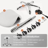Taburete con Ruedas Silla Trabajo Altura Ajustable Giratorio Taburete de Oficina con Asiento de Silla de Montar Negro - details 20