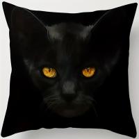 Fundas de Almohada de Gato Negro Lindo 4pcs para Hogar, Vehículo, Dormitorio, Sala de Estar - details 4