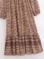 Ropa de mujer europea y americana vestido estampado decorativo laminado de mujer vestido popular regalo - details 10