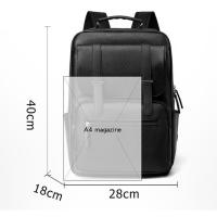 Mochila impermeable de cuero para hombre, bolsa para ordenador - details 0