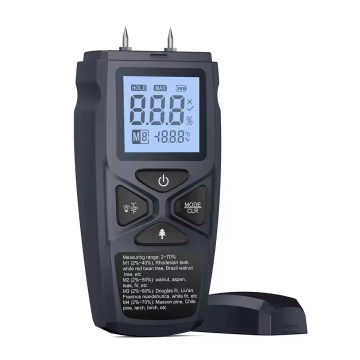 Medidor de humedad Digital de mano, Detector de humedad de madera, higrómetro LCD, medición de humedad para madera, papel de bambú, Herbal - 1
