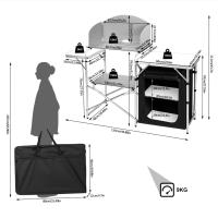 Mesa de Camping Plegable de Aluminio Cocina de Viaje con Bolsa Almacenamiento de Cocina BBQ Picnic - details 0