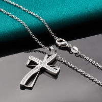 Collar con colgante de circonita con nudo de lazo de Plata de Ley 925, joyería fina - details 4