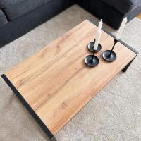 Centro de lujo, color madera rústica, aglomerado y melamina/hierro, mesa de centro para salón, mesa de centro baja - details 4