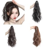 Peluca de cola de caballo con clip de permanente de maíz, extensión de cola de caballo, cola de caballo corta ondulada y rizada ombre, postizo de cola de caballo con clip esponjoso para mujeres - details 1