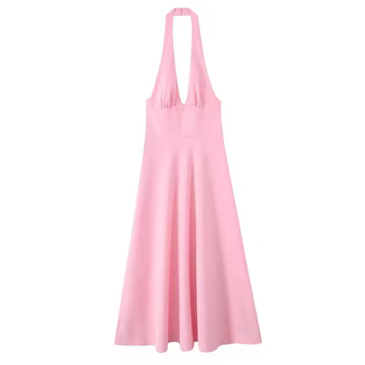 Vestido de Verano para Mujer OUWU Vestido Largo con Escote en V Profundo y Espalda Descubierta - 1