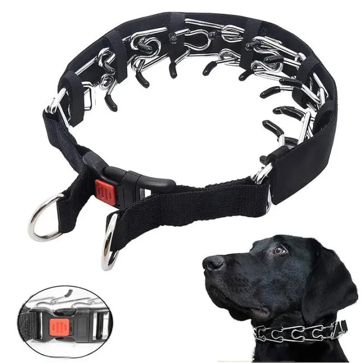Collar with tip para Perro, accesorio estable de Maple inoxidable, sin neumáticos, cubierta de Nailon Con, para hacer Perros grandes - 1
