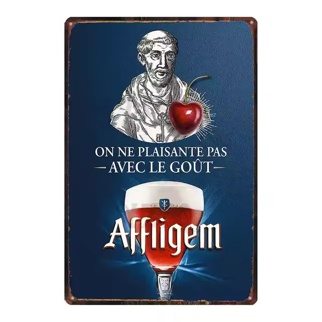 Cartel de lata de Metal para decoración del hogar, cartel Retro de cerveza, Paix, Dieu, Mort, Subite, para pared, Bar, Pub, arte, cocina, café, 30x20cm, DU-8499B - 1