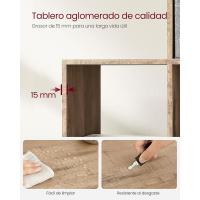 Librería con 10 Cubos, Estantería para Libros con Compartimentos Abiertos, Decoraciones, Fotos, Plantas, Salón, Dormitorio, Estudio, 29 x 129,5 x 129,5 cm, Marrón Rústico - details 20