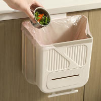 Cubo de basura plegable montado en la pared para armario de cocina, práctico cubo de basura reutilizable para dormitorio, hogar, estudio - details 6