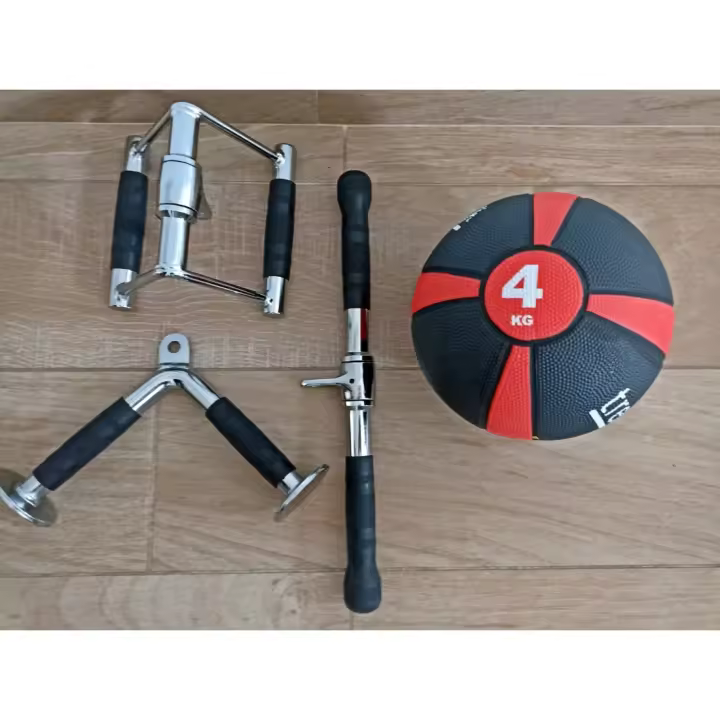Accesorios para Barra Lateral, tríceps, Tirador de Cable, Accesorios para máquina de Pesas, Accesorios para máquina Cable para Gimnasio casa (V Handle+Rotating Bar+V-Shaped Bar) - 1