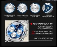 Reloj de Piloto de Lujo Premium Automático, Funcional Multifuncional, Resistente al Agua, Correa de Cuero Accesorio de Moda para Hombres - details 10