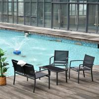 Conjunto Exterior de Muebles de Jardín 4 Piezas Sofá de 2 Plazas Taburete de Vidrio Templado Negro - details 1