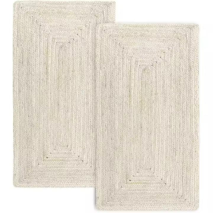 Color Natural - Alfombra 100% Fibra de Yute, Trenzado a Mano, Alfombras de Salón, Comedor, Dormitorio, Pasillos, Color Natural (160x230cm) - 1