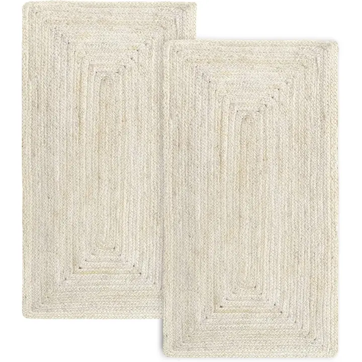 Alfombra de Yute 100% Natural Tejida a Mano, Perfecta para Sala de Estar, Comedor, Dormitorio, Pasillos Color Natural (160x230cm) - 1