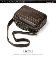 CONTACT'S-bolso bandolera de cuero de vaca para hombre, bandolera grande, informal - details 10