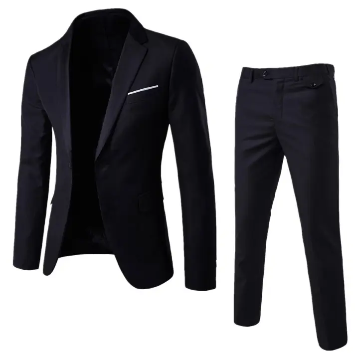 Conjunto Elegante para Bodas de Hombres de Dos Piezas Chaqueta de Traje de Lujo, Pantalón, Vestido Formal 2024 - 1