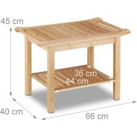 Taburete Baño con Balda, Bambú, Marrón Natural, Naturaleza - details 1