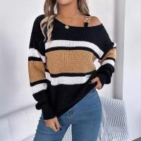 Suéteres de punto con estampado de rayas informales para mujer, jerséis, prendas de punto a la moda para mujer - details 3